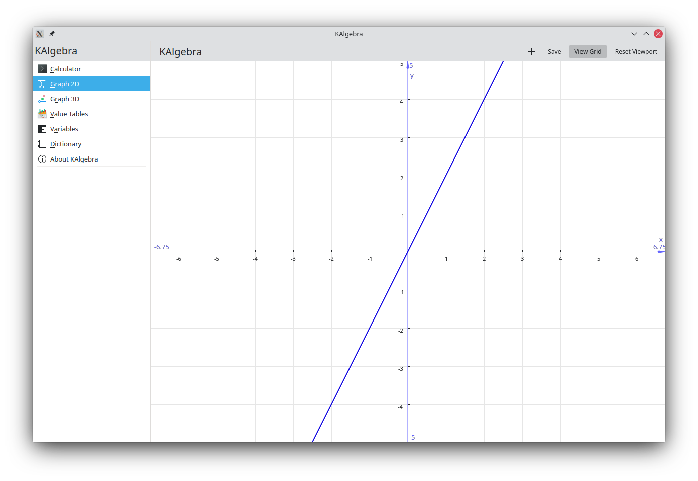 Screenshot of KAlgebra Mobile