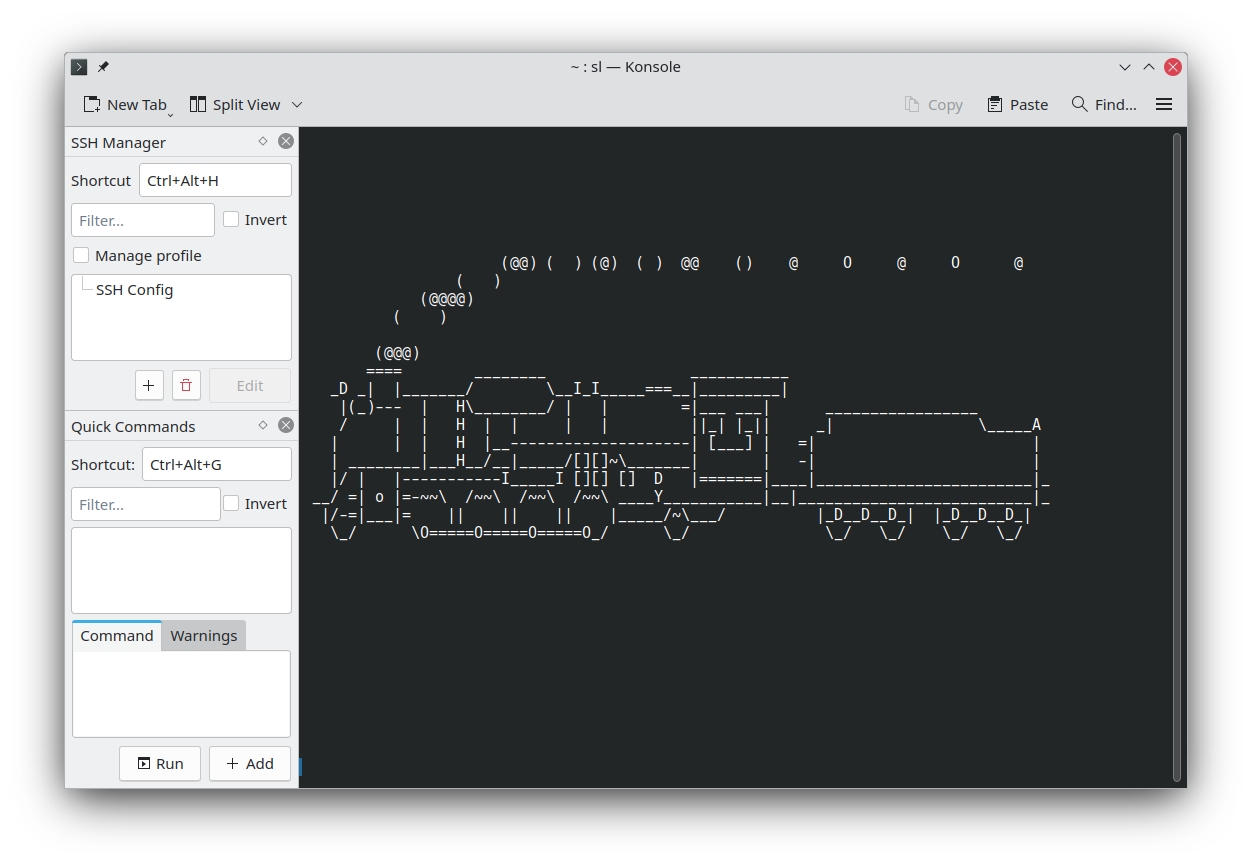 Konsole s'utilitza com a emulador de terminal